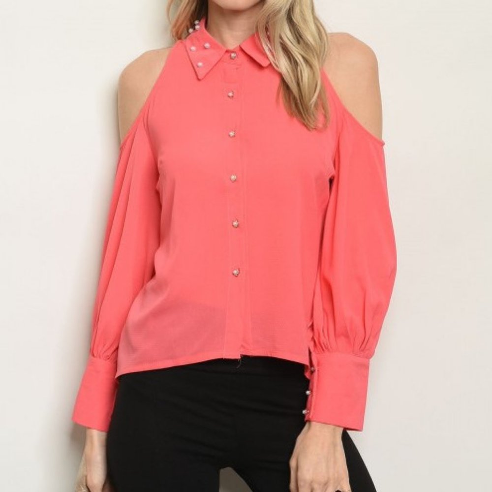 Cold Shoulder Blouse *ALL ITEMS ARE NEW FROM MY CLOSED BOUTIQUE* #8455